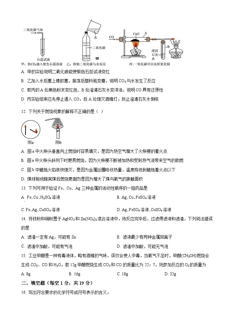 四川省绵阳市外国语学校九年级2023-2024学年上学期期末化学试题03