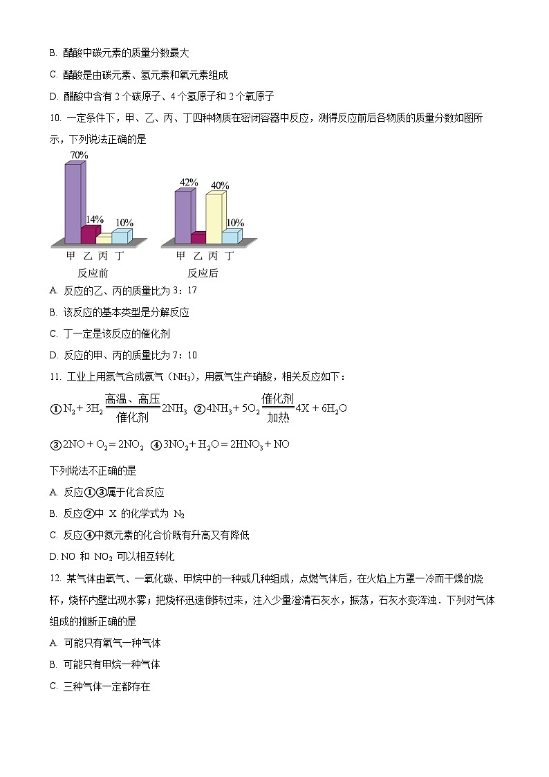四川省遂宁市射洪市九年级上学期期末化学试题(原卷版)第3页