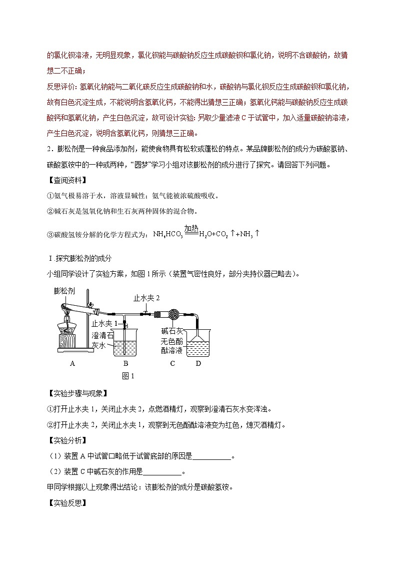 專練20（實(shí)驗(yàn)探究25題）-2022年中考化學(xué)?？键c(diǎn)專題必殺集訓(xùn)（人教版）（解析版）第3頁(yè)