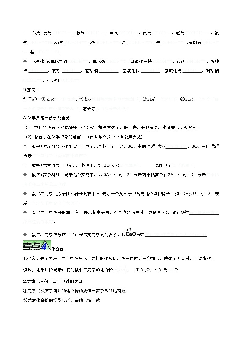 重难点04 化学用语 化学式 化合价-2023年中考化学【热点•重点•难点】专练(全国通用)02