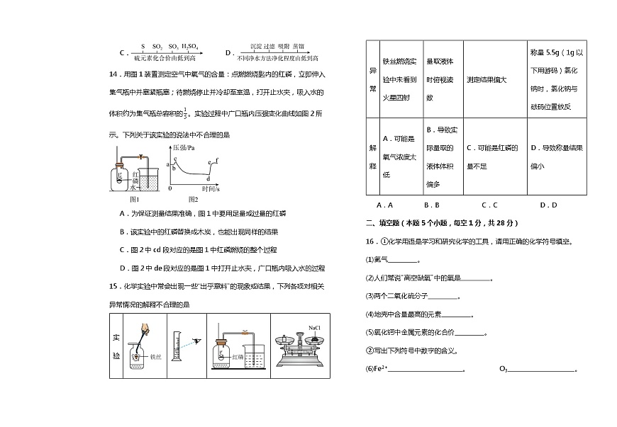 黑龍江省綏化市綏棱縣克音河鄉(xiāng)學(xué)校2023-2024學(xué)年八年級(jí)下學(xué)期3月月考化學(xué)試題第3頁