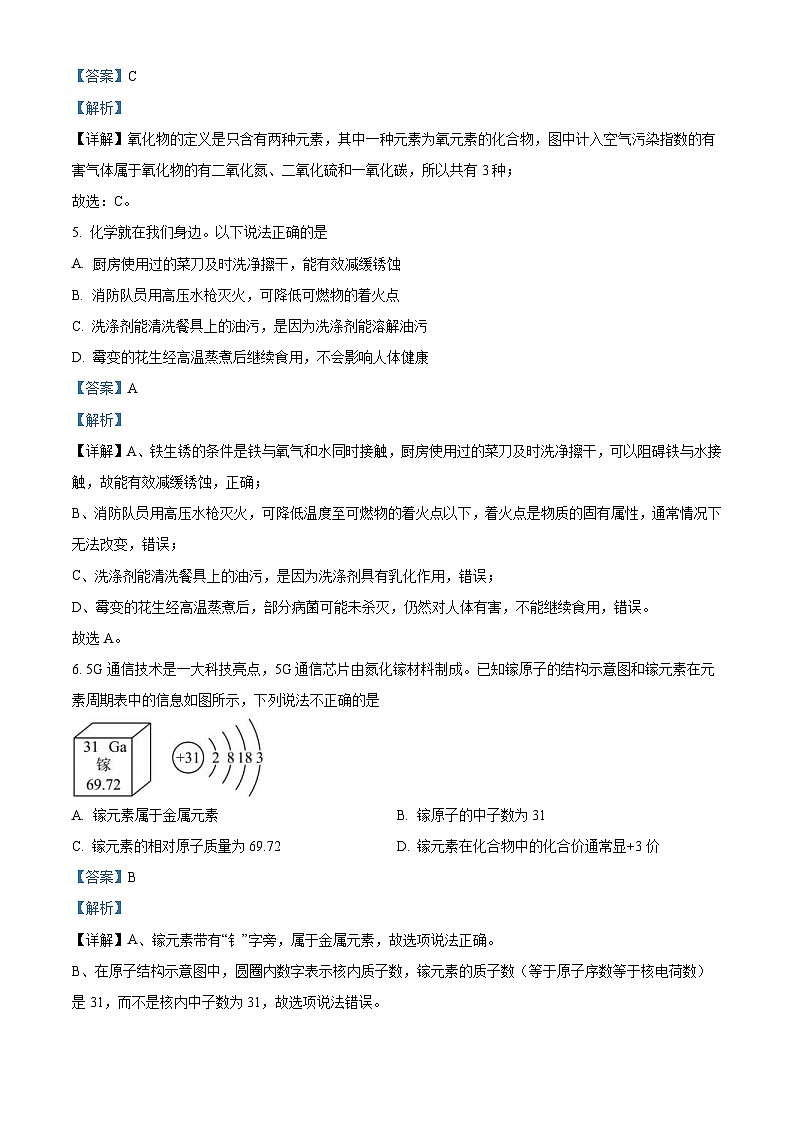 2023年山东省聊城市中考化学真题(含解析)03