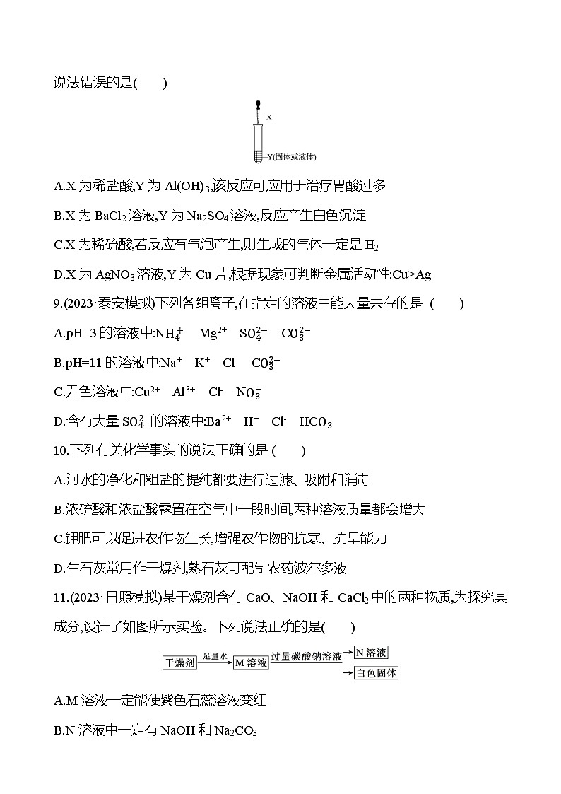 2023-2024 人教版化学 山东中考一轮复习 阶段素养评估(七) 试卷(学生版)第3页