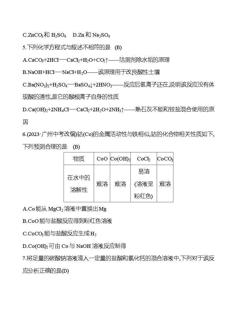 2023-2024 人教版化学 福建中考一轮复习 板块一 主题7 盐和化肥 专题练习(教师版)第2页