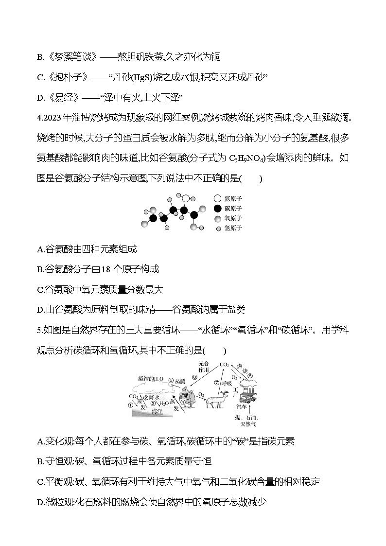 2023-2024 人教版化学 贵州中考一轮复习 贵州省2024年初中学业水平考试模拟冲刺卷(二) 提高练习02