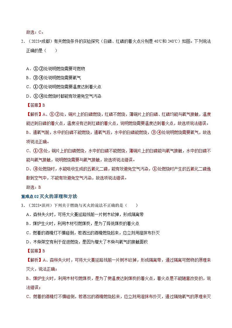 重难点05 燃烧 燃料 能源(解析版)第3页