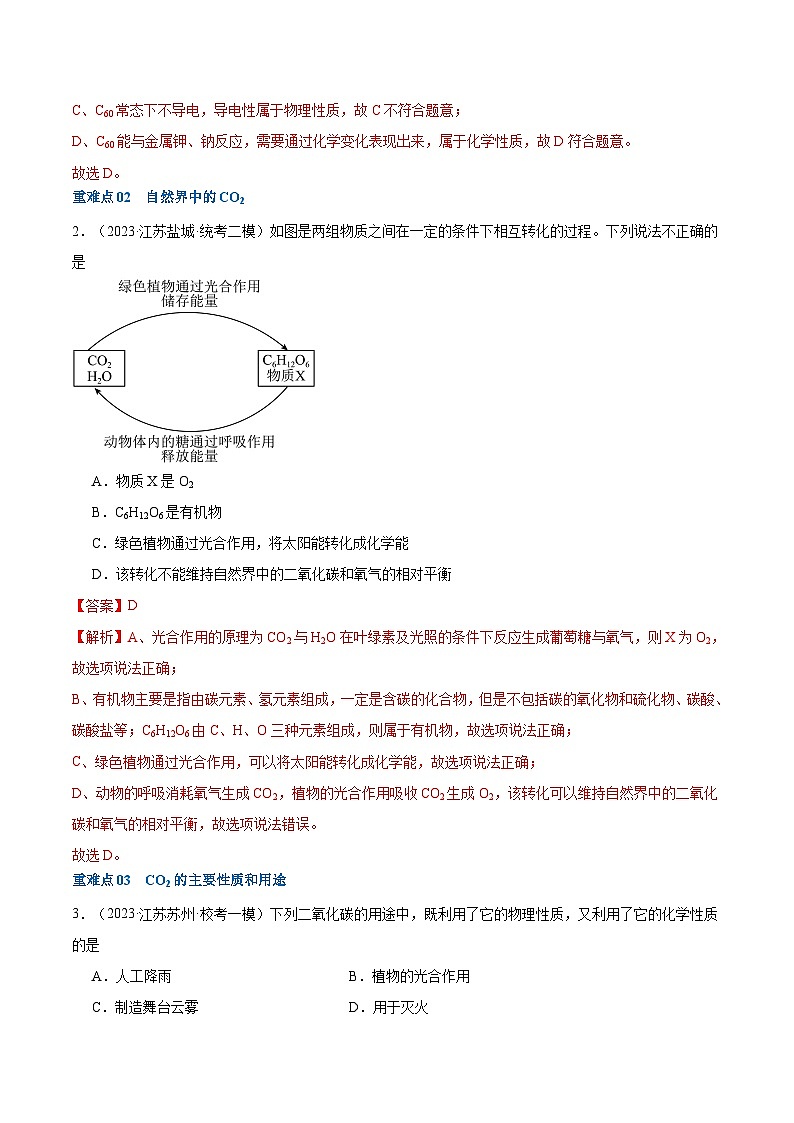 (江苏专用)2024年中考化学【热点·重点·难点】重难点02 碳和碳的氧化物专题训练.zip03