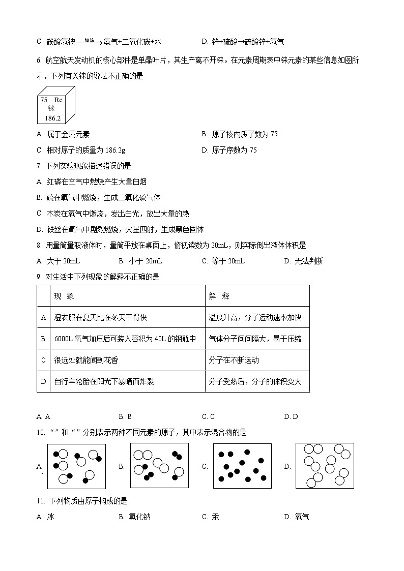 江苏省南京市溧水区晶桥中学、柘塘中学等七校九年级2023-2024学年上学期10月联考化学试题02