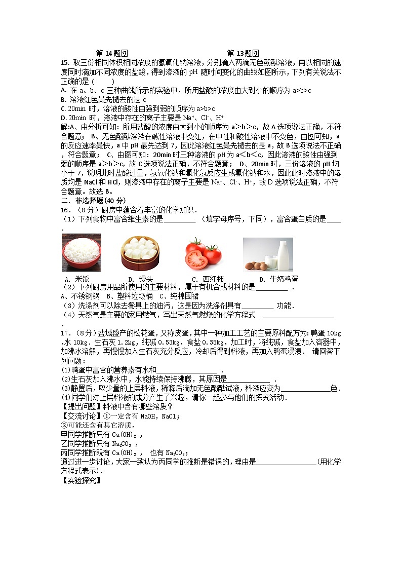 2024年江苏盐城中考化学第一次模拟考试热身练习卷(2024.4)第3页