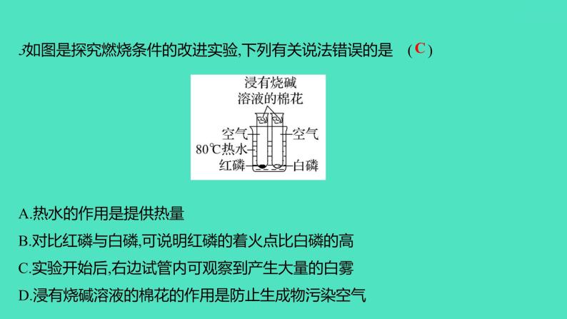 2023-2024学年九年级全一册化学人教版 实验活动3　燃烧的条件 课件05