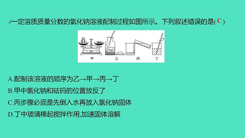 2023-2024学年九年级全一册化学人教版 实验活动5 一定溶质质量分数的氯化钠溶液的配制 课件第5页