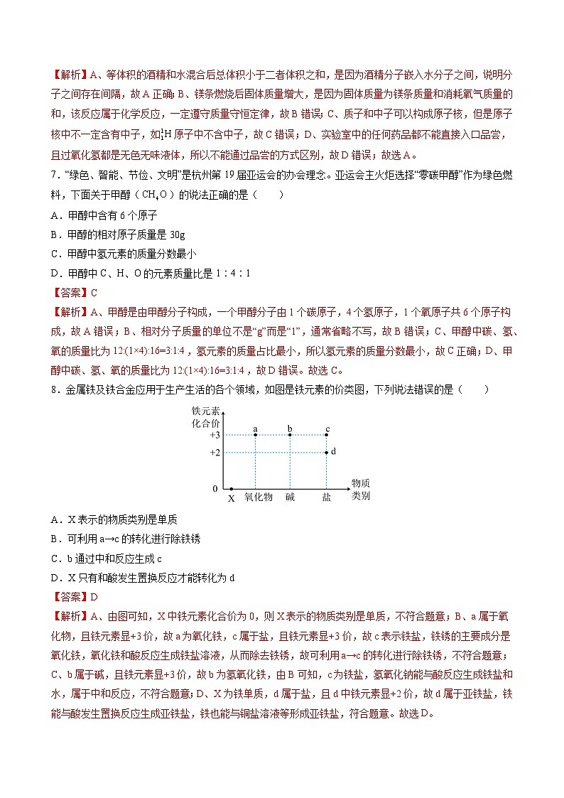 2024年中考第一次模拟考试题:化学(吉林卷)(教师用)第3页