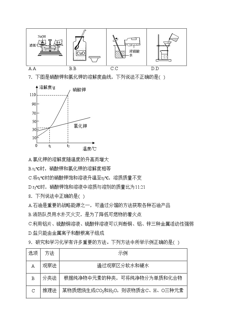 内蒙古自治区赤峰市红山区2022-2023学年九年级下学期4月月考化学试卷(含答案)第2页