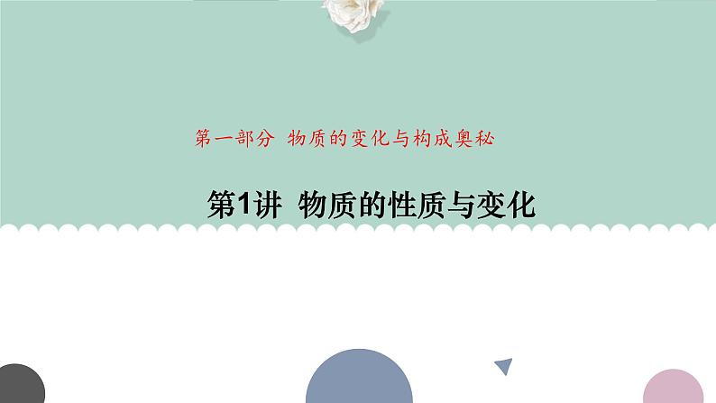 中考化学一轮复习基础过关课件第1讲 物质的性质与变化(含答案)01