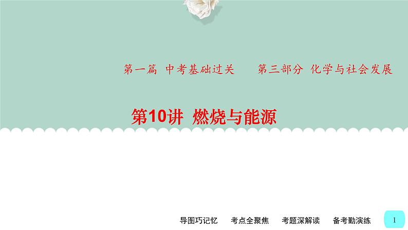 中考化学一轮复习基础过关课件第10讲 燃烧与能源(含答案)第1页