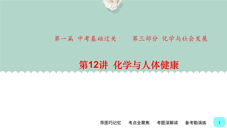 中考化学一轮复习基础过关课件第12讲 化学与人体健康(含答案)第1页