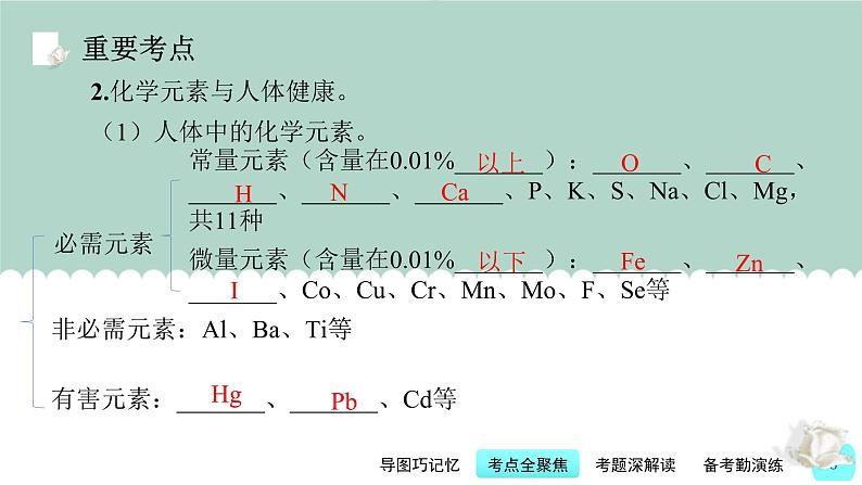 中考化学一轮复习基础过关课件第12讲 化学与人体健康(含答案)第8页