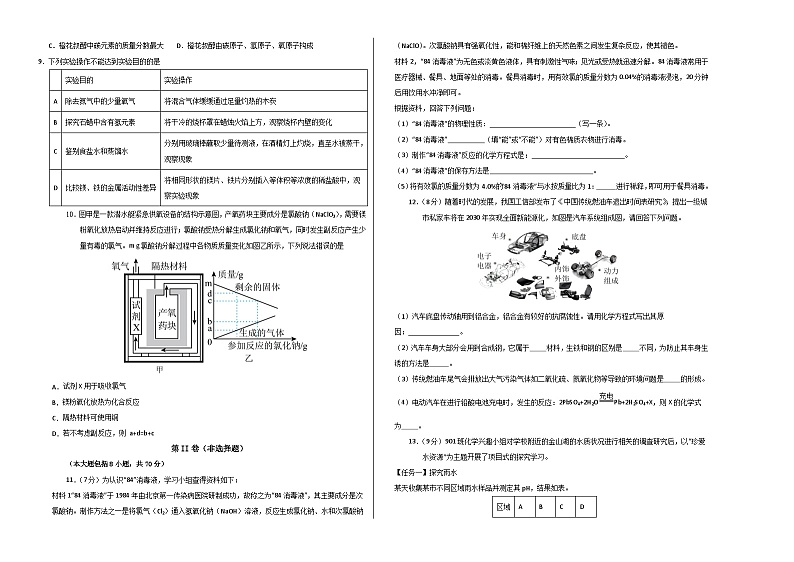 2024年中考第一次模拟考试题:化学(福建卷)(考试版A3)02