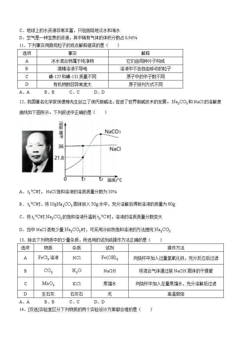 2024年黑龙江省哈尔滨市第四十九中学九年级下学期(一模)化学试题+第3页