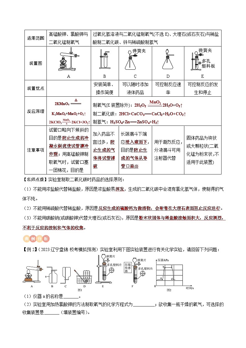 专题12 常见气体的制取与净化-2024年中考化学一轮复习知识清单第3页