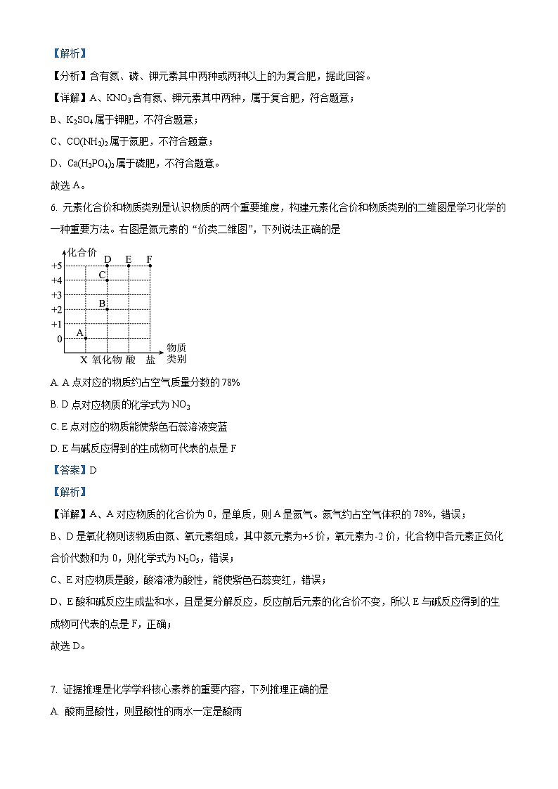 2024年甘肃省武威市凉州区第十中学中考一模化学试题(原卷版+解析版)03
