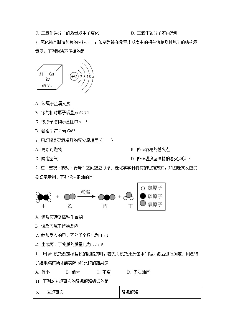 2024年江苏省南京市建邺区中考模拟化学试卷02