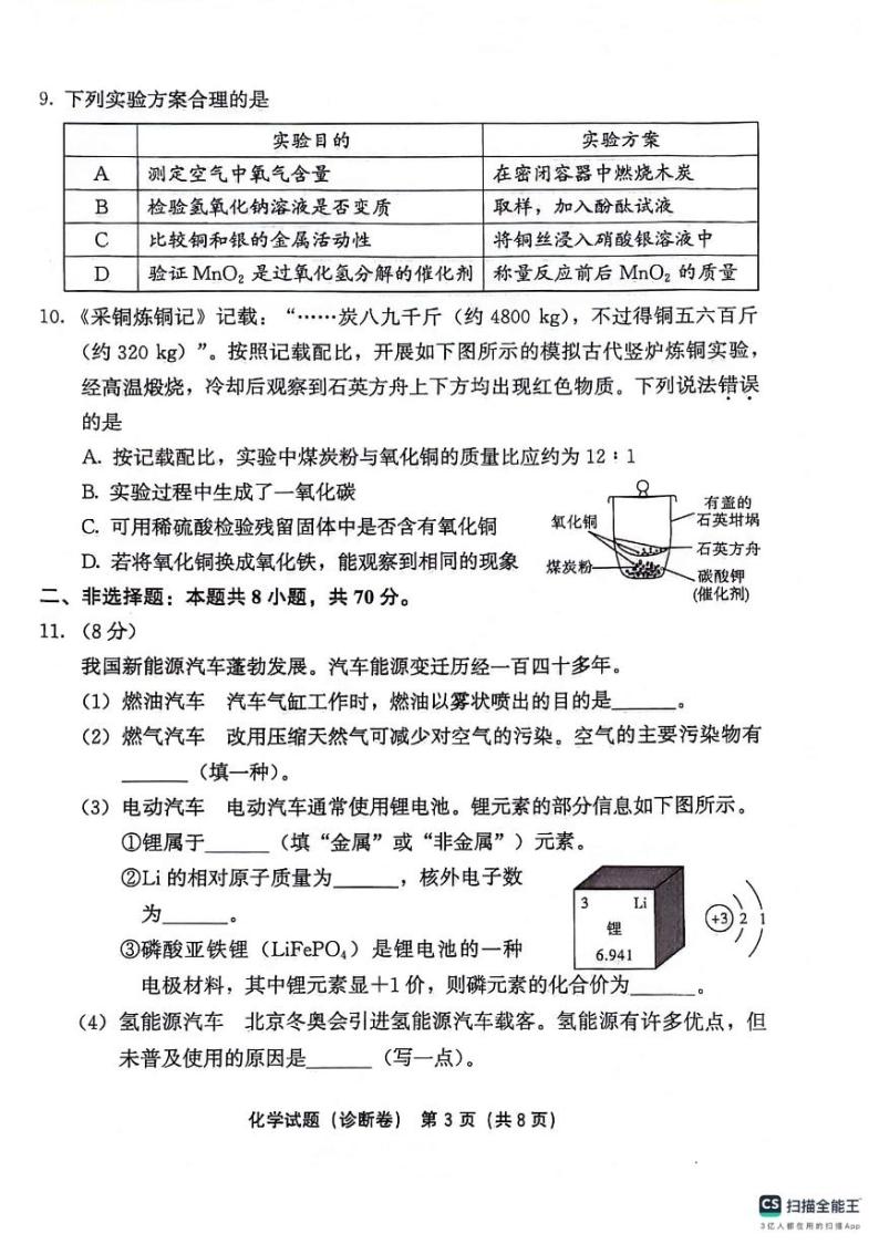 2024年福建省中考模拟预测化学试题03