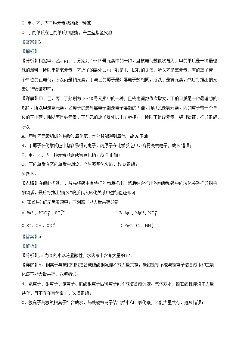 2024年山东省青岛市中考化学自主招生化学模拟试题(解析版)第2页