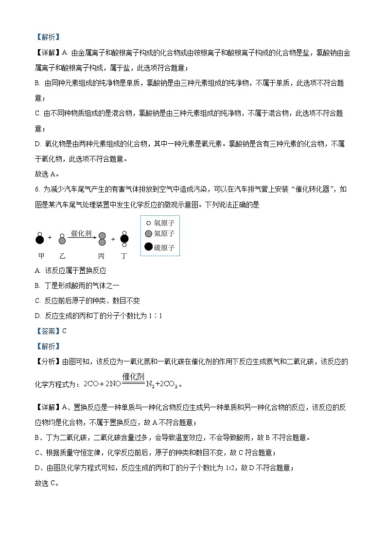 山西省吕梁市方山县多校2024年中考适应性模拟理综试卷-初中化学(原卷版+解析版)03