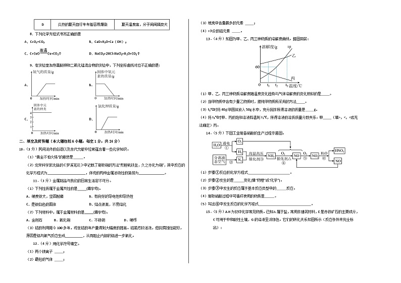 中考化学(陕西卷)-2024年中考第一次模拟考试02