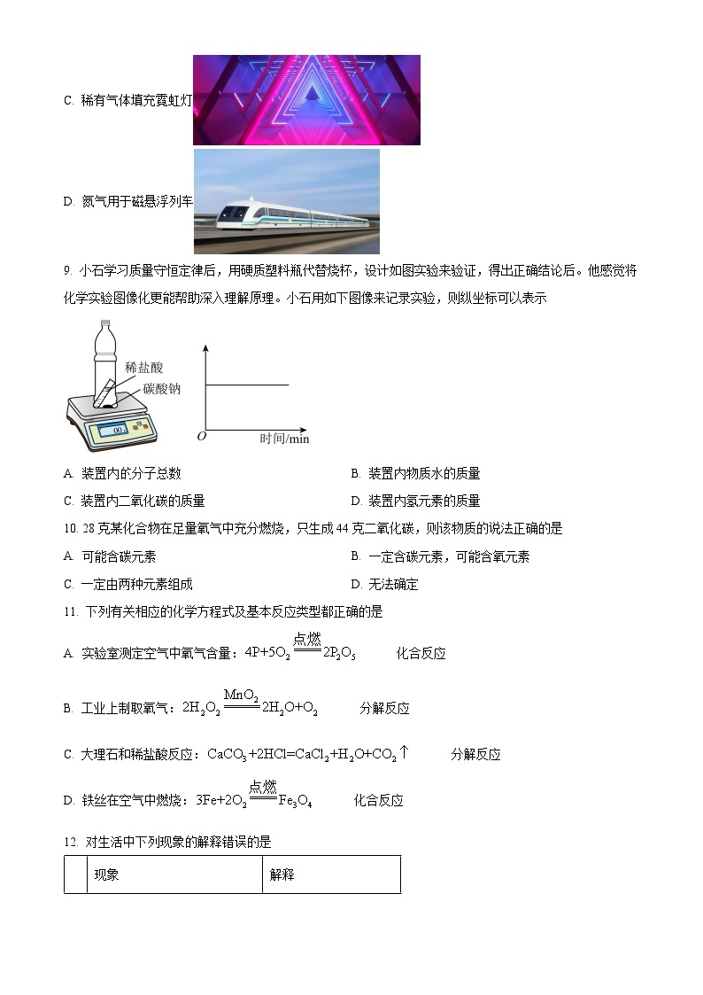 黑龙江省哈尔滨市十七中学2023—2024学年下学期3月月考八年级理化综合试题 -初中化学（原卷版+解析版）03