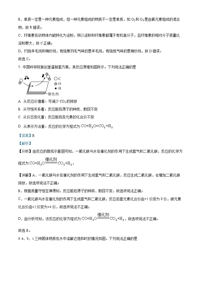 江苏省徐州市沛县第五中学2023-2024学年九年级下学期4月月考化学试题（原卷版+解析版）03