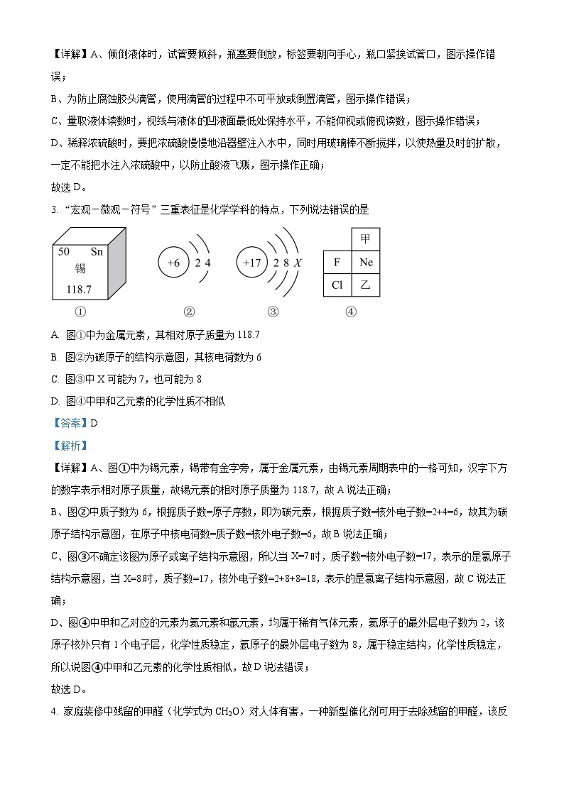 2024年四川省绵竹市九年级第一次诊断考试化学试卷（原卷版+解析版）02