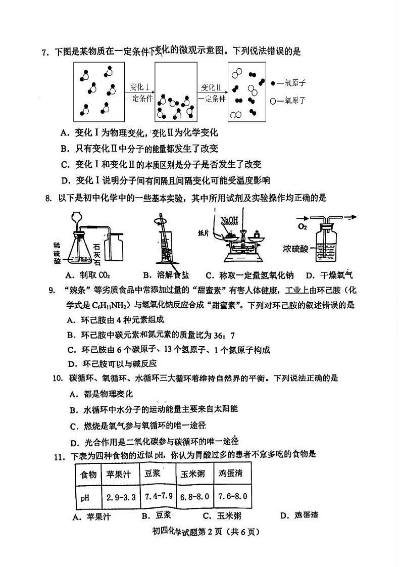 2024年山东省淄博市博山区中考一模化学试卷第2页