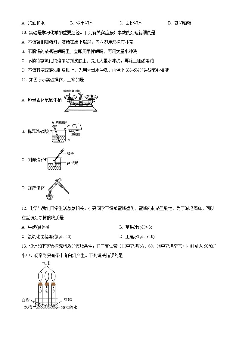 2024年云南省昭通市永善县中考模拟化学试题(六)(原卷版)第2页