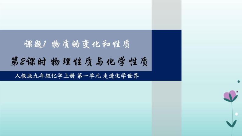 化学人教版九年级上册导学课件：1.1物质的变化和性质（第2课时）01