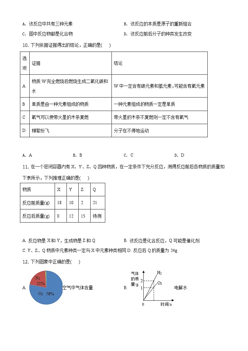 2021人教版·安徽省合肥市瑶海区九年级上学期12月月考化学试题第3页