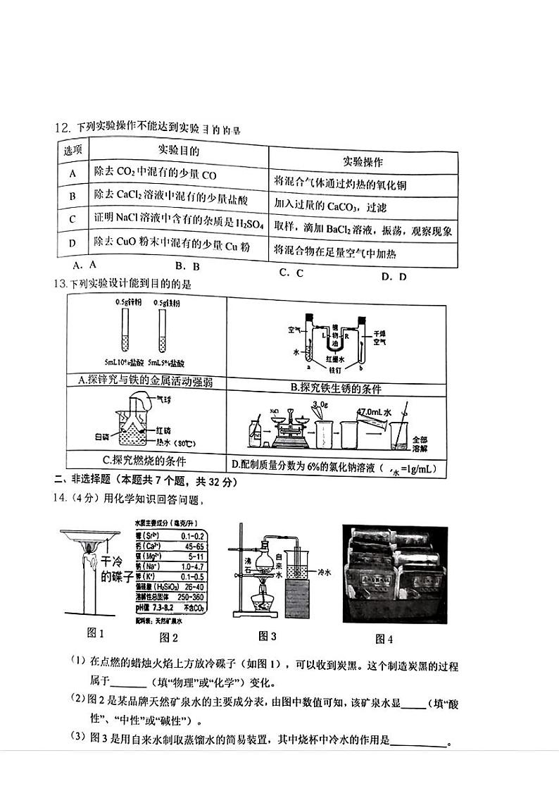 2024年湖北省广水市中考适应性考试(二模)化学试题第3页