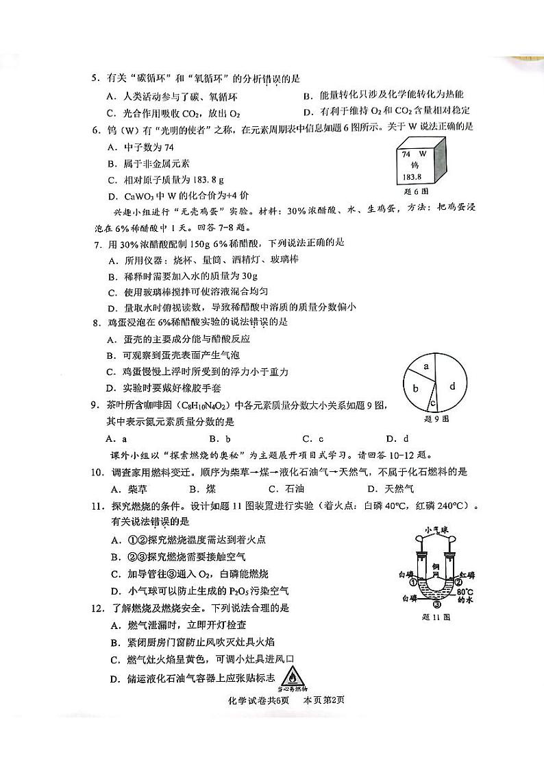 2024年广东省佛山市南海区九年级中考一模 化学试题02