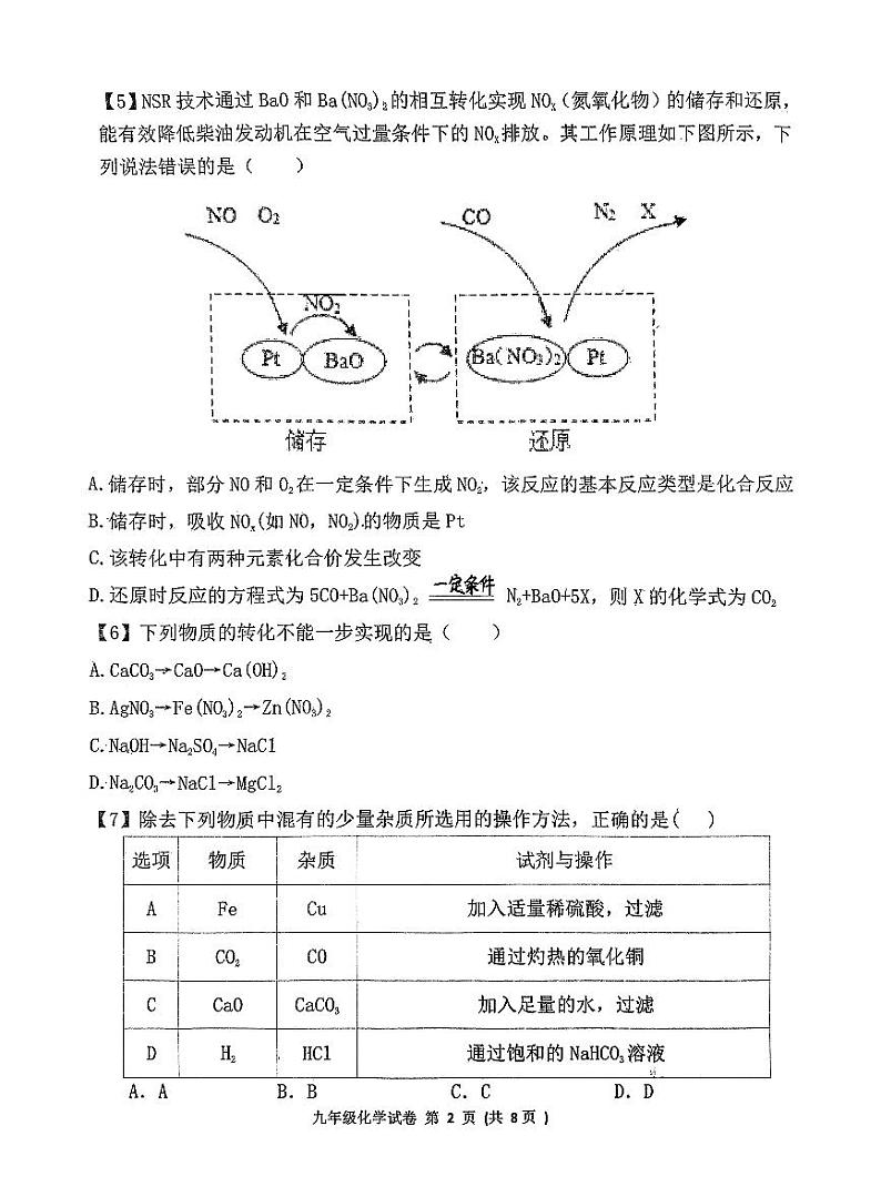 2024年山东省济宁市北湖区中考二模化学试卷02