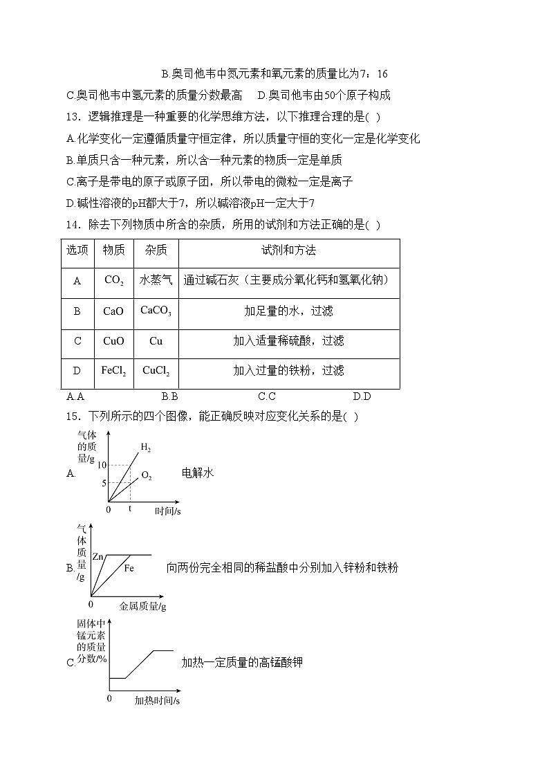 湖南省岳阳市岳阳县九校2024届九年级下学期第一次月考化学试卷(含答案)第3页