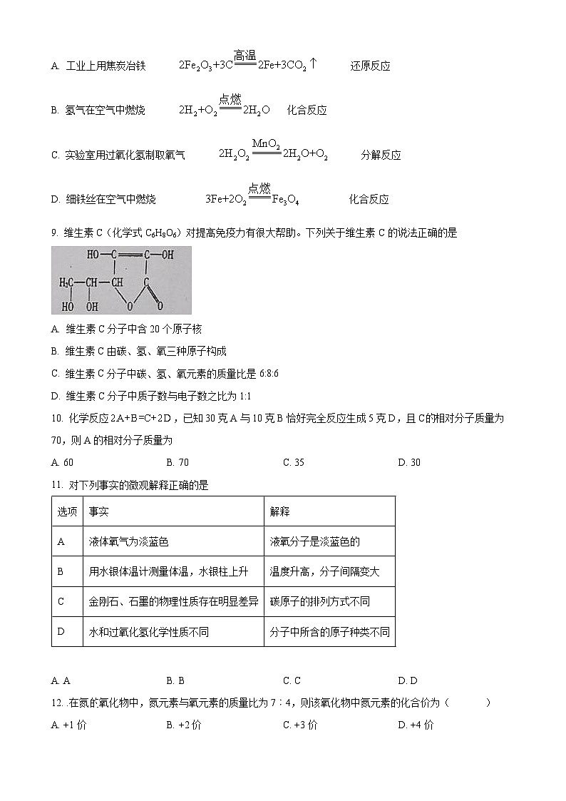 黑龙江省哈尔滨市香坊区风华中学2023-2024学年八年级下学期化学期中测试卷(原卷版+解析版)03