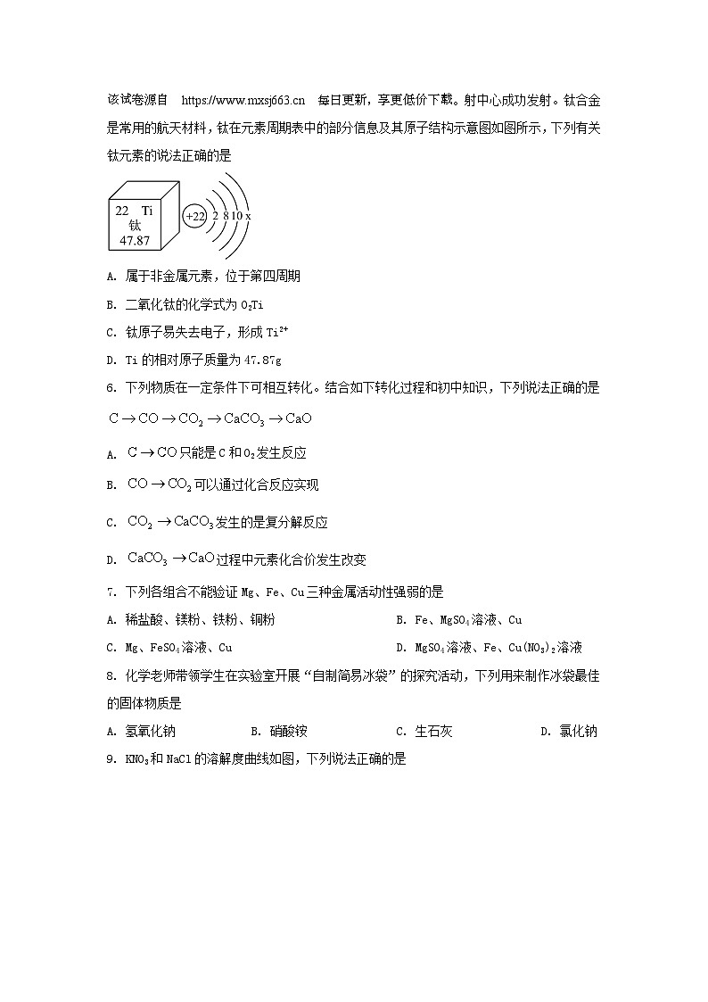 湖北省阳新县部分学校2023-2024学年九年级下学期期中联考化学试题第2页