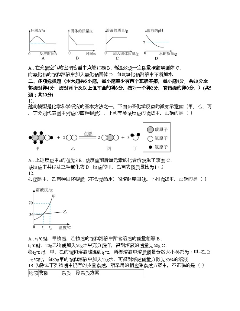 山东省济南市莱芜区2024年中考化学一模试题第3页