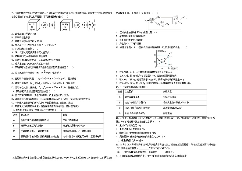 化学(哈尔滨卷)(考试版A3)第2页