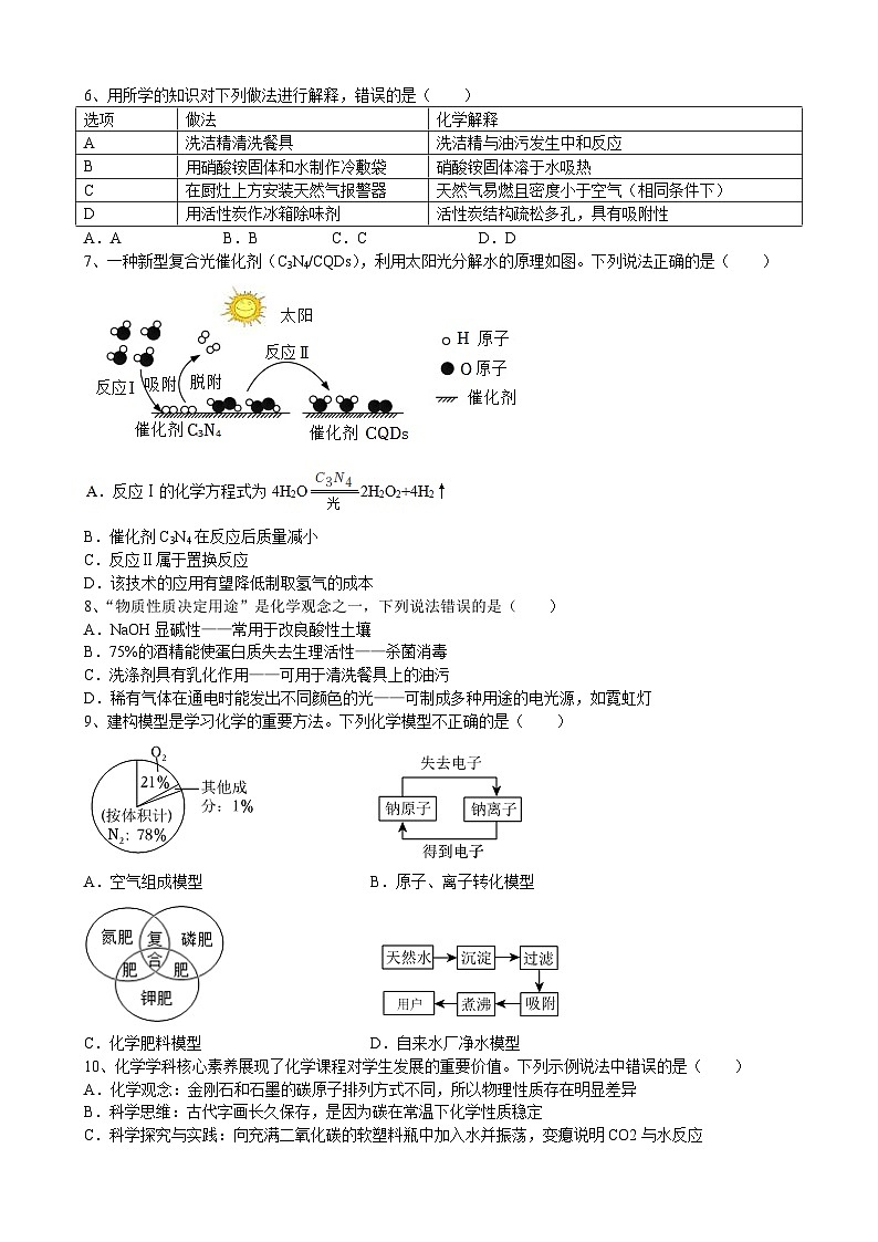 2024年安徽省中考化学仿真卷(3)02