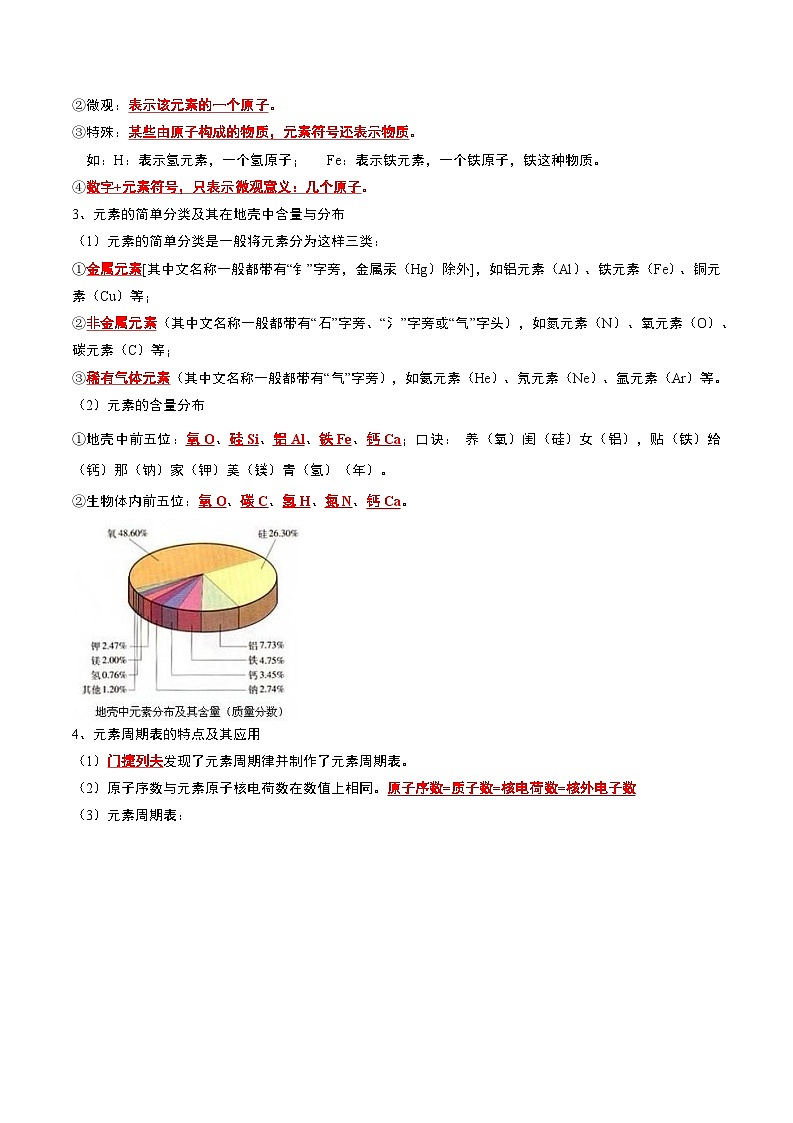 2024年人教版化学九年级上册3.3 元素(考点解读)(原卷版+解析版)02