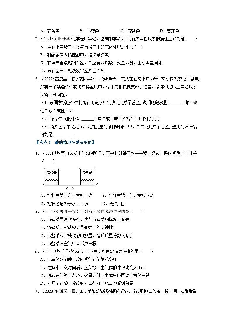第10~11单元 酸和碱、盐 化肥(易错60题14大考点)(原卷版)第2页