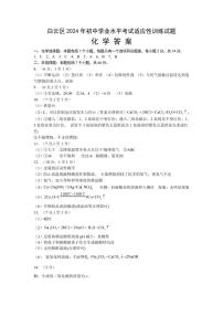 2024年白云区中考二模考试化学答案