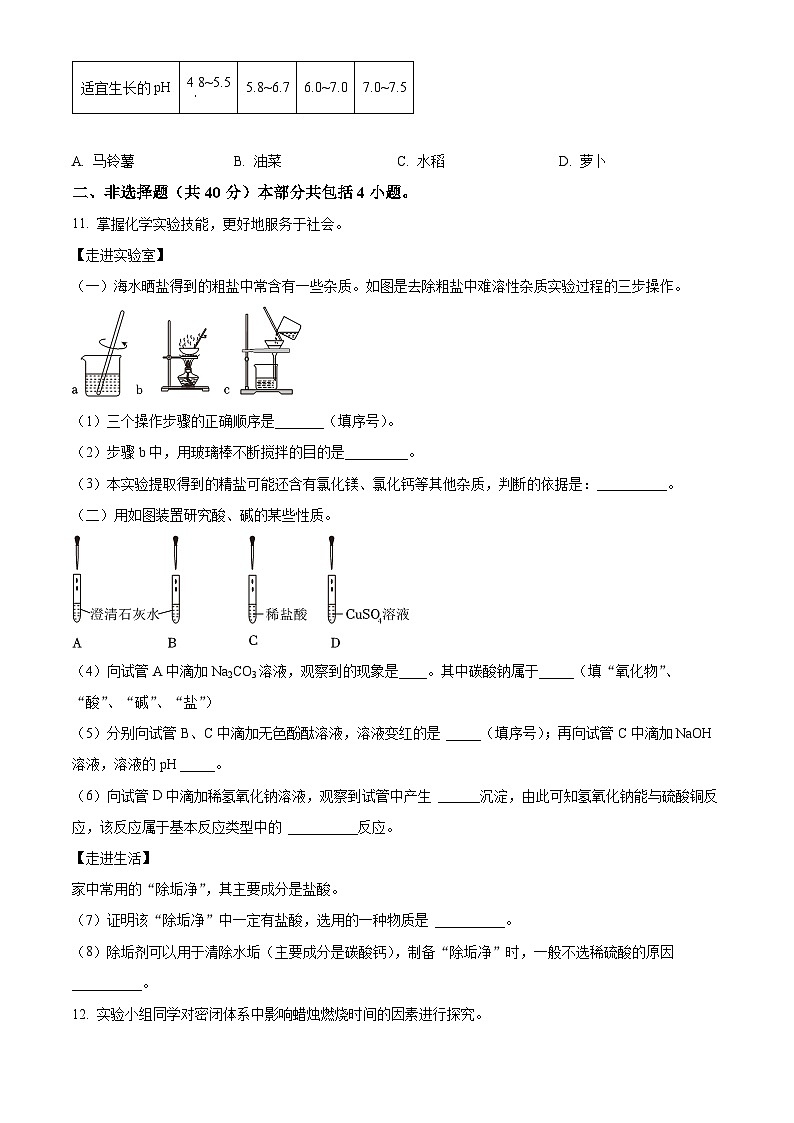 2024年辽宁省鞍山市台安县中考化学模拟试题(原卷版)第3页